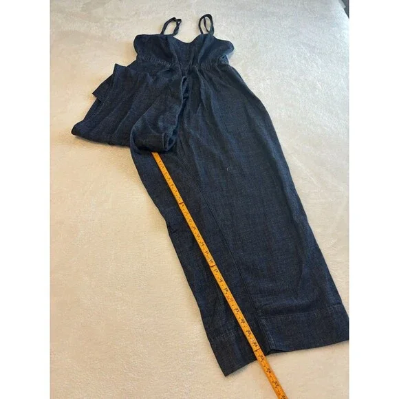Anthropologie Pilcro Sleeveless Wide Leg Jumpsuit Sz S Dark Denim